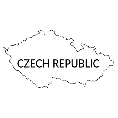 チェコ共和国無料フリーイラスト｜英語(白)